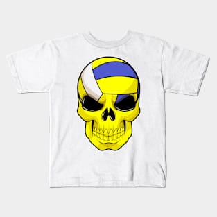 Skull as Volleyball player with Volleyball Kids T-Shirt